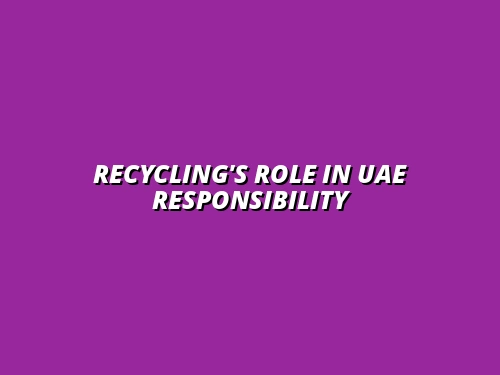 Recycling's Role in UAE Responsibility