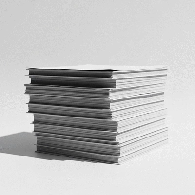 Stack of neatly bundled paper for recycling, with a modern, clean background, no text, no words, no typography, no labels, clean image