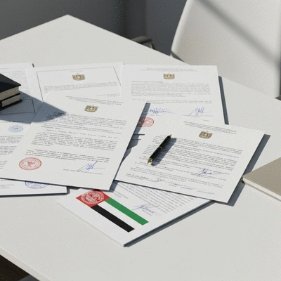 Documents and legal papers representing UAE recycling regulations