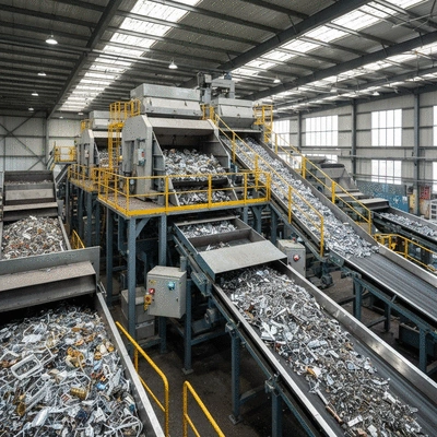 Automated scrap metal sorting in a facility