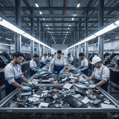 Modern e-waste recycling facility in UAE